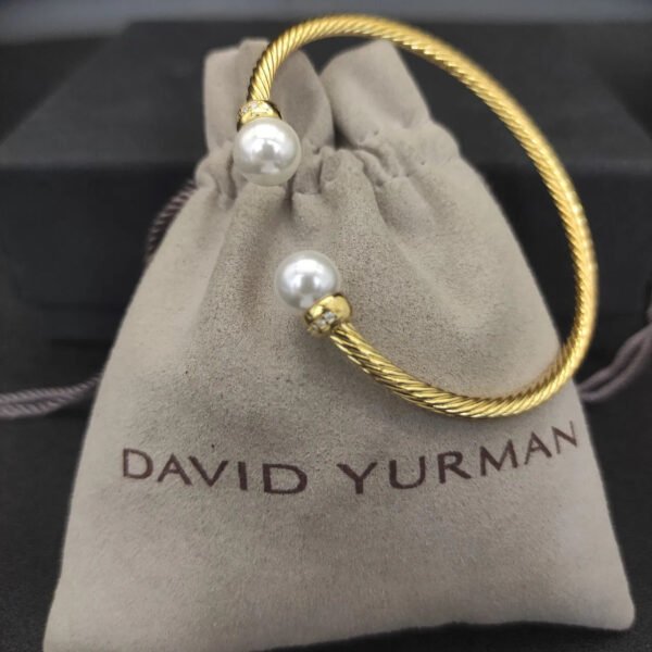 Solari Cablespira&reg; Bracelet 18K Yellow Gold with Pearls and Diamonds, 3mm