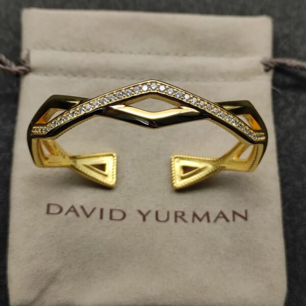 A1E7424A-ED4E-692E-7A3A-16F10C7B4B0C.jpg Zig Zag Stax??Two Row Cuff Bracelet Sterling gold with Diamonds, 13mm
