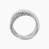 A1F6D0EB-97A2-E925-EC1F-A5D9E85E76A4.jpg Crossover Two Row Ring Sterling Silver with Diamonds, 7.5mm - 6