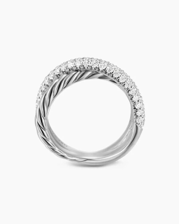 A1F6D0EB-97A2-E925-EC1F-A5D9E85E76A4.jpg Crossover Two Row Ring Sterling Silver with Diamonds, 7.5mm - 6