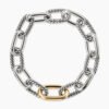 DY Madison Chain Bracelet Sterling Silver with 18K Yellow Gold, 11mm