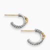 A246A257-1F9D-85A8-0246-5C559CE78FAD.jpg Petite X Hoop Earrings Sterling Silver with 18K Yellow Gold, 12.6mm