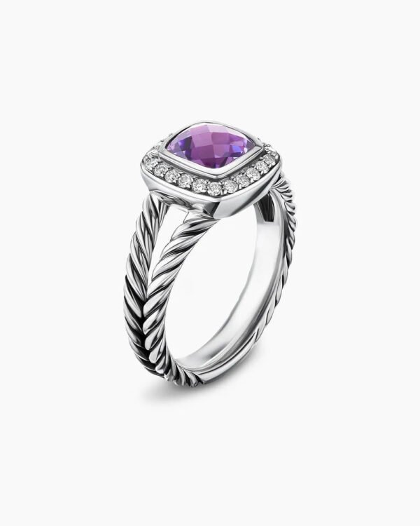 A30F7C6E-4B55-4F4D-5DAF-7BE461192AEC.jpg Petite Albion® Ring Sterling Silver with Amethyst and Diamonds, 7mm