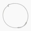 Crossover Bar Necklace Sterling Silver with Diamonds
