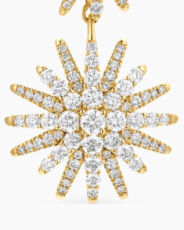 A39135A6-B04B-32A9-190F-3DE6539455BC.jpg Starburst Triple Drop Earrings 18K Yellow Gold with Diamonds, 51mm