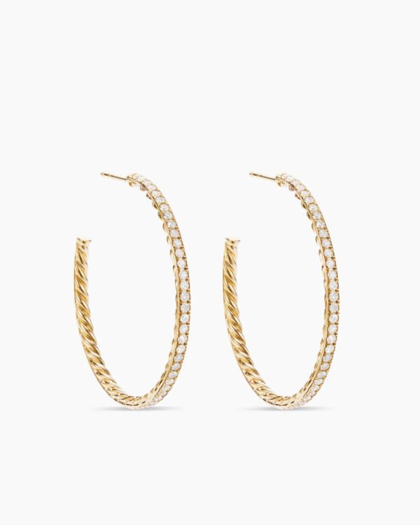 A3D58A24-D7A6-761C-E11B-4B8F427B8AEB.jpg Pave Hoop Earrings 18K Yellow Gold with Diamonds, 38mm