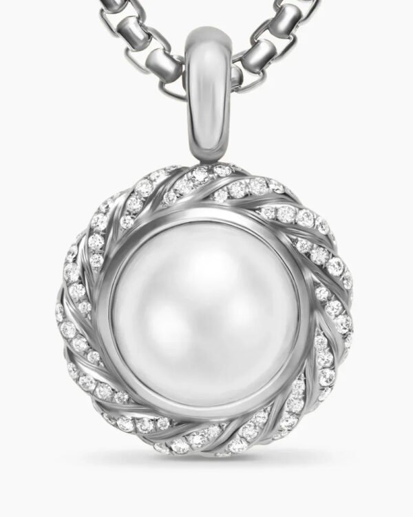 Pearl Classics Cable Halo Amulet Sterling Silver with Diamonds