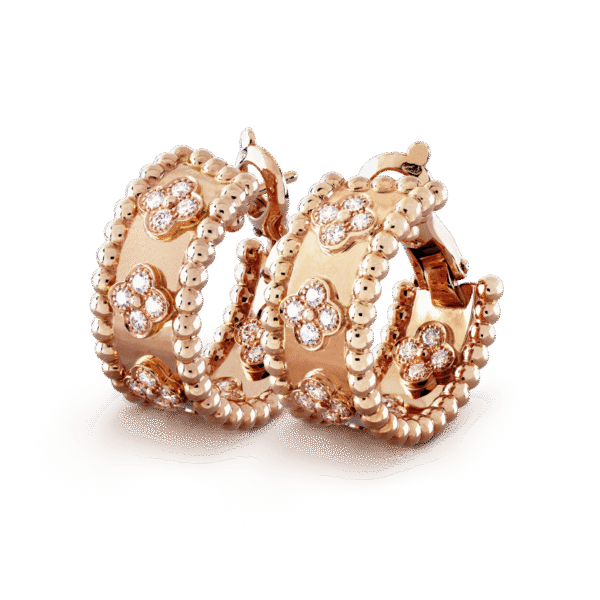 Perlee clovers hoop earrings