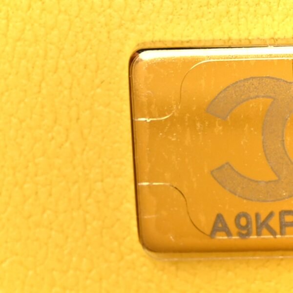 Caviar Quilted Medium Double Flap Yellow