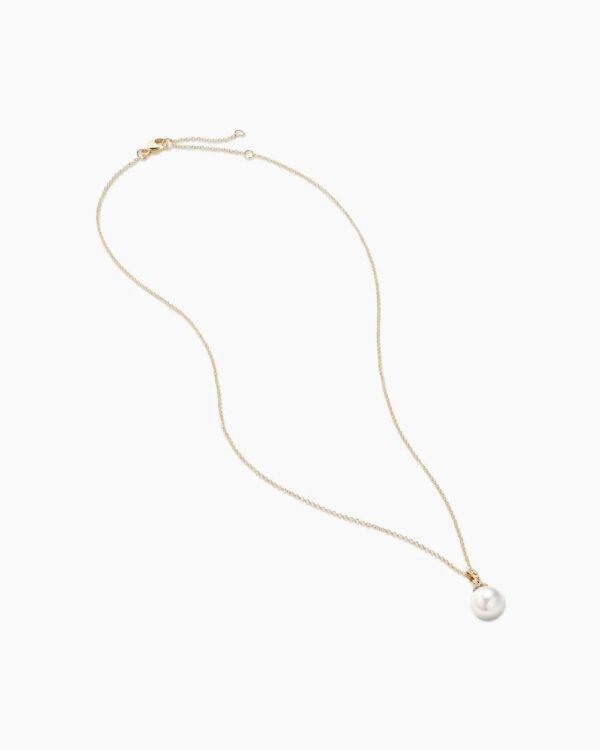 Solari Pendant Necklace 18K Yellow Gold with Pearl and Diamonds, 8mm