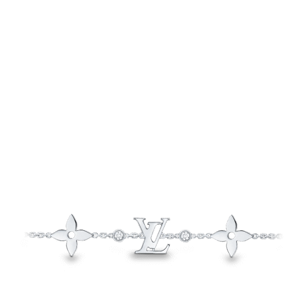 IDYLLE BLOSSOM MONOGRAM BRACELET, WHITE GOLD AND DIAMONDS