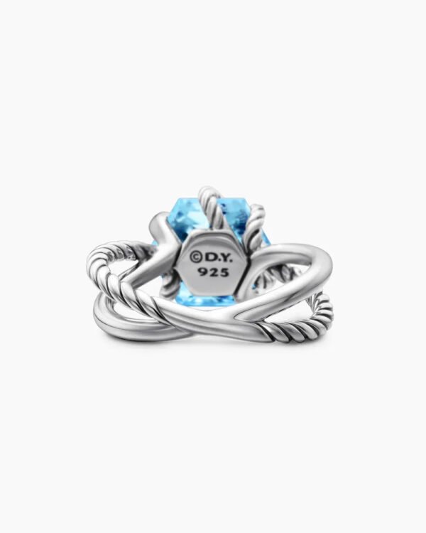 A6A5397D-E115-0D2E-74B2-8B9832313C55.jpg Cable Wrap Ring Sterling Silver with Blue Topaz and Diamonds - 6