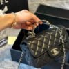 Mini Flap Bag with Top Handle - black