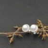 Pearl Classics Cable Halo Button Earrings Sterling Silver with Diamonds, 13mm