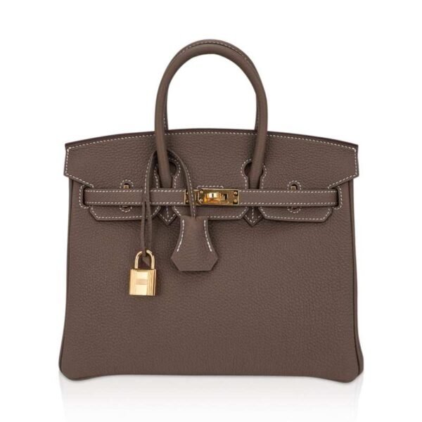 Birkin 25 Bag Etoupe Togo Leather with Gold Hardware