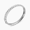 Sculpted Cable Bangle Bracelet 18K White Gold with Diamonds,  6.2mm