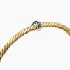 Classic Cablespira&reg; Station Bracelet 18K Yellow Gold with Pav&eacute; Blue Sapphires, 3mm