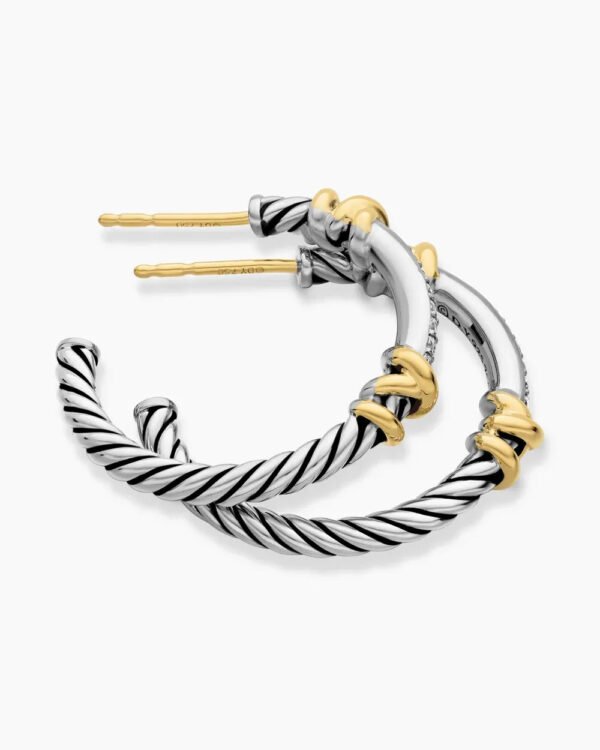 A8BE7ED5-17D4-2222-0983-899FDBCBC7D2.jpg Petite Helena Wrap Hoop Earrings Sterling Silver with 18K Yellow Gold and Diamonds