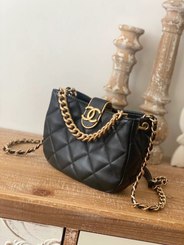 Chanel Small Hobo Bag Gold Hardware Black For Women, Women&rsquo;s Handbags, Shoulder Bags 7.5in/19cm