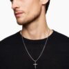 Cable Cross Pendant Sterling Silver with 18K Yellow Gold - A