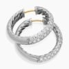 DY Mercer&reg; Hoop Earrings Sterling Silver with Diamonds, 25.4mm