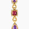 Marbella Y Pendant 18K Yellow Gold with Amethyst and Rhodolite Garnet, 57.8mm