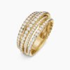 Pav&eacute; Crossover Ring 18K Yellow Gold with Diamonds - 6