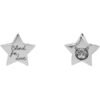 SILVER BLIND FOR LOVE STAR EARRINGS