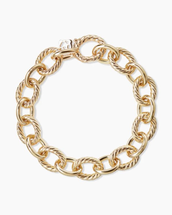 Oval Link Chain Bracelet 18K Yellow Gold, 12mm - 19cm