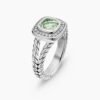 Petite Albion&reg; Ring Sterling Silver with Prasiolite and Diamonds - 6