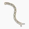 Oval Link Chain Bracelet Sterling Silver with 18K Yellow Gold - 19CM