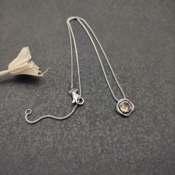 AB5FCB30-5E34-1BF1-B68B-E928A273A38A.jpg Petite Chatelaine® Necklace Sterling Silver with Champagne, 10mm