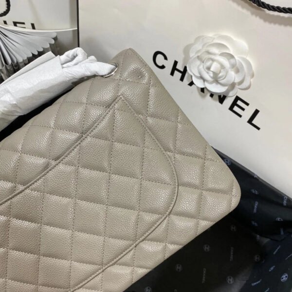 Chanel Large Classic Handbag Silver Hardware Grey For Women, Women&rsquo;s Handbags, Shoulder Bags 11.8in/30cm