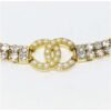 AC779CC7-A2C7-4719-19B7-A433A30E3322.jpg Authentic Heavy Gilt Necklace CC Logo set with Seed Pearls and Crystals