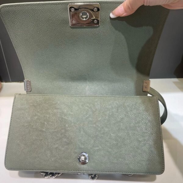 CHANEL MEDIUM BOY BAG CAVIAR LIGHT GREEN
