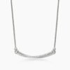 Crossover Bar Necklace Sterling Silver with Diamonds