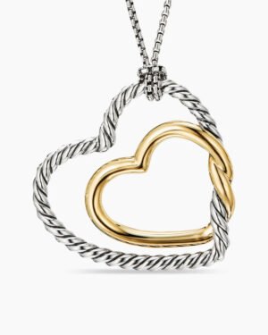 Continuance&reg; Heart Necklace Sterling Silver with 18K Yellow Gold, 38mm