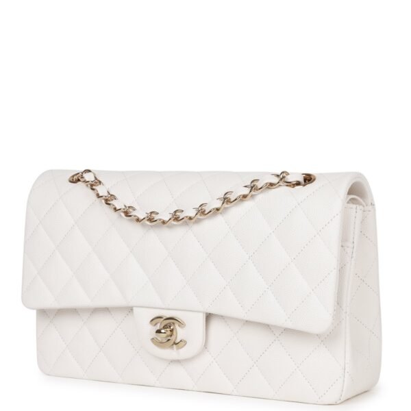 AD7955B1-FC51-98AE-630C-D342DF8DCC93.jpg Medium Classic Double Flap Bag White Caviar Light Gold Hardware