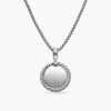 Initial Charm Necklace Sterling Silver with Diamond J