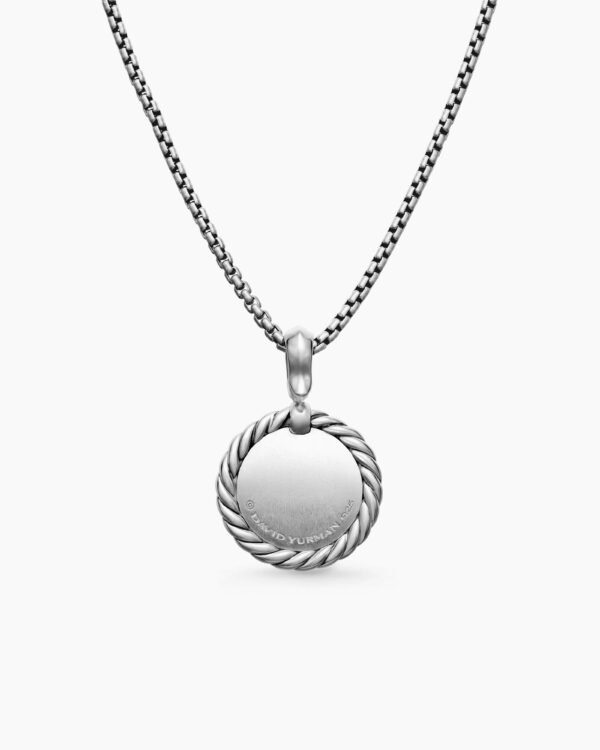 Initial Charm Necklace Sterling Silver with Diamond J