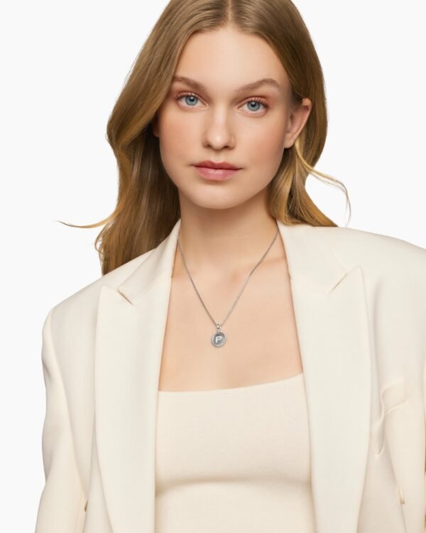 AE48BDA3-B6E8-2FDA-8DBE-7F6570EEAF37.jpg Initial Charm Necklace Sterling Silver with Diamond P