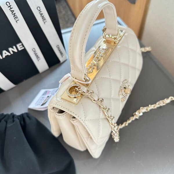 Flap Bag with Top Handle - Black