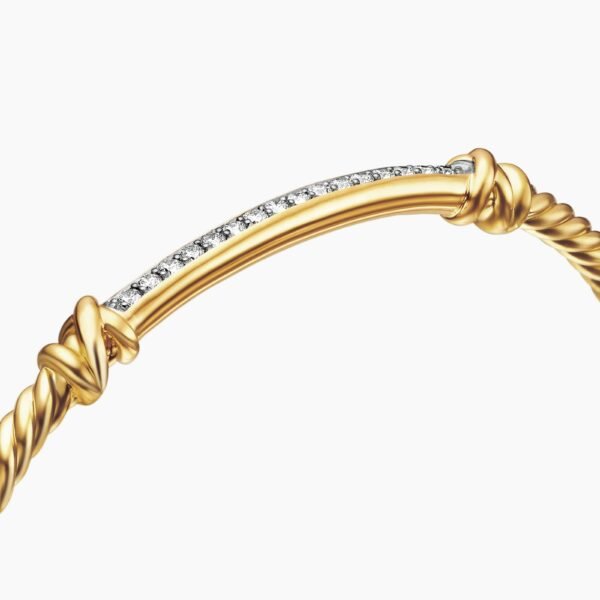 AE9A4ADA-297B-9EB0-8B82-BB3B42B9D110.jpg Petite Helena Cablespira® Station Bracelet 18K Yellow Gold with Diamonds, 3mm