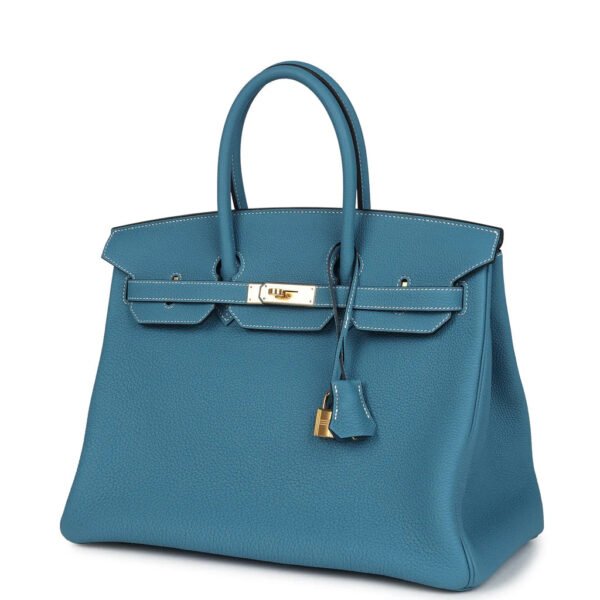 AF9B265B-75A8-D35E-76EE-7C9E0D914EBB_2c5f9bf1-4945-4b52-9ca6-54003bac4296.jpg Birkin 35 Blue Jean Togo Gold Hardware