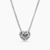 Cable Collectibles&reg; Cookie Classic Heart Necklace Sterling Silver with 18K Yellow Gold, 8.5mm
