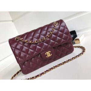 B06876D9-76D5-E03D-ED81-B6C396885582_f0ec39b4-4bf1-4873-bfa1-efb3be431a9f.jpg Chanel 1112 Burgundy Medium Size 2.55 Lambskin Leather Flap Bag