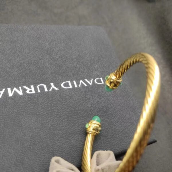 Renaissance&reg; Classic Cable Bracelet Sterling gold with 14K Yellow Gold, Peridot and Lapis, 5mm