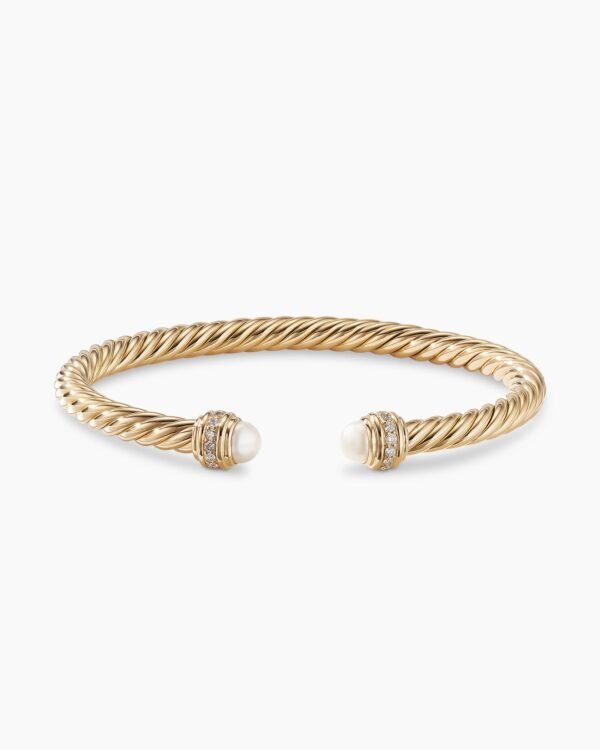 B0E09239-F4E4-1144-1664-68D6CE31328D.jpg Classic Cablespira Bracelet 18K Yellow Gold with Pearls and Diamonds, 5mm