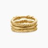 Petite Helena Wrap Three Row Ring 18K Yellow Gold with Diamonds, - 6