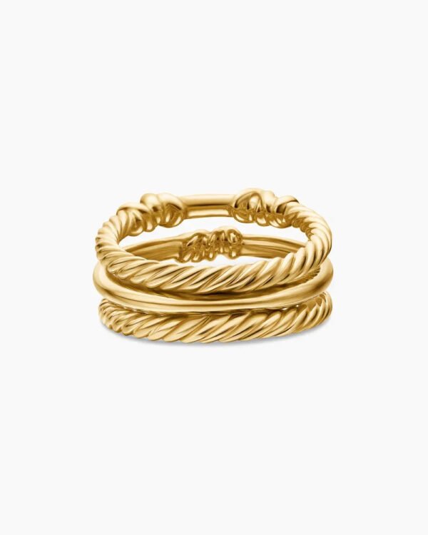 Petite Helena Wrap Three Row Ring 18K Yellow Gold with Diamonds, - 6